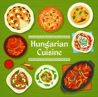 hongrois cuisine nourriture menu couverture vecteur modèle