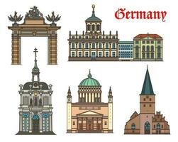 Allemagne des églises, cathédrales dans Potsdam et Bonn vecteur