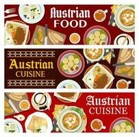 autrichien cuisine bannières avec Viande nourriture, desserts vecteur