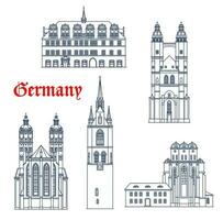 Allemagne architecture bâtiments, naumbourg, halle vecteur