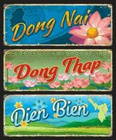 dong non, dong thap, dien bien, vietnam les provinces vecteur