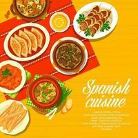 Espagnol cuisine restaurant menu couverture vecteur