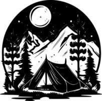 camping - minimaliste et plat logo - vecteur illustration