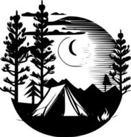 camping, minimaliste et Facile silhouette - vecteur illustration