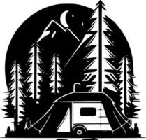 camping - minimaliste et plat logo - vecteur illustration