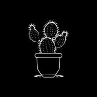 cactus - noir et blanc isolé icône - vecteur illustration