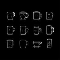 des tasses - minimaliste et plat logo - vecteur illustration