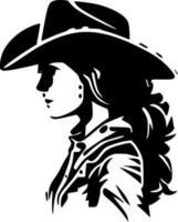 cow-girl, noir et blanc vecteur illustration