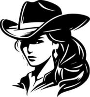 cow-girl, minimaliste et Facile silhouette - vecteur illustration