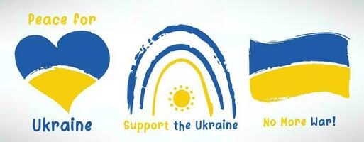 boho arc en ciel avec Ukraine drapeau couleurs. enregistrer Ukraine, soutien le Ukraine signe vecteur