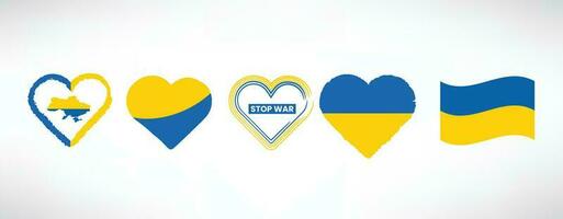 boho arc en ciel avec Ukraine drapeau couleurs. enregistrer Ukraine, soutien le Ukraine signe vecteur