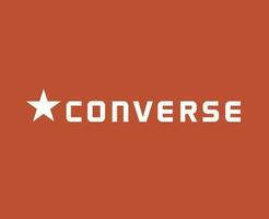 converser marque des chaussures logo avec Nom blanc symbole conception vecteur illustration avec Orange Contexte