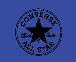 converser tout étoile logo des chaussures marque noir symbole conception vecteur illustration avec bleu Contexte