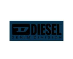 diesel marque vêtements logo symbole noir et bleu conception luxe mode vecteur illustration