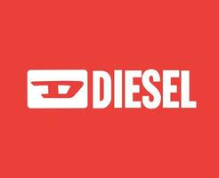 diesel logo marque symbole blanc conception luxe vêtements mode vecteur illustration avec rouge Contexte