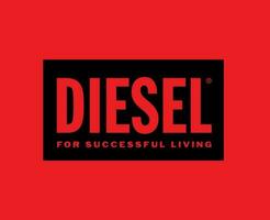 diesel logo marque vêtements symbole noir conception luxe mode vecteur illustration avec rouge Contexte