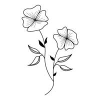 main tiré esquisser fleurs illustration, décoratif floral élément vecteur