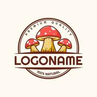 champignon logo modèle, adapté pour cultiver, marché, et magasin vecteur