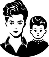 garçon maman - minimaliste et plat logo - vecteur illustration