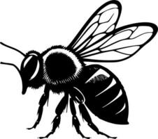 abeille - noir et blanc isolé icône - vecteur illustration