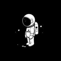 astronaute - noir et blanc isolé icône - vecteur illustration