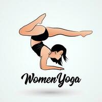 femmes yoga logo conception vecteur