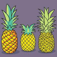 ananas. ananas fruit illustration dans vecteur dessin animé style. Frais et en bonne santé des fruits. modifiable.