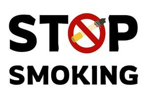 Arrêtez fumeur affiche franchi en dehors cigarette vecteur illustration