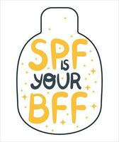 spf est votre bff affiche vecteur illustration