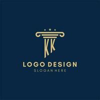 kk monogramme initiale logo avec pilier et étoiles, meilleur conception pour légal raffermir vecteur