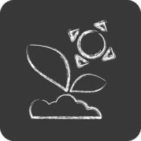 icône germer 3. en relation à flore symbole. craie style. Facile illustration. plante. chêne. feuille. Rose vecteur