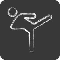icône coups de pied. en relation à combat sport symbole. craie style. Facile conception modifiable.boxe vecteur