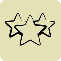 icône Trois étoiles. en relation à étoiles symbole. main tiré style. Facile conception modifiable. Facile vecteur Icônes