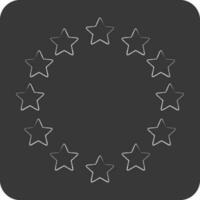 icône UE étoiles. en relation à étoiles symbole. craie style. Facile conception modifiable. Facile vecteur Icônes