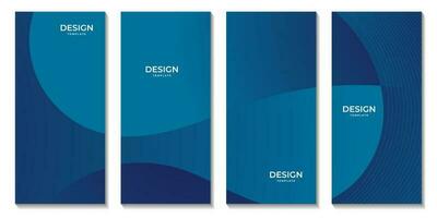 ensemble de brochures abstrait foncé bleu coloré pente Contexte vecteur illustration