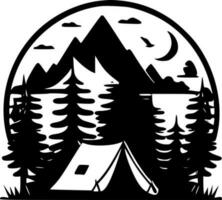 camping - minimaliste et plat logo - vecteur illustration