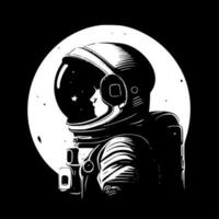 astronaute - noir et blanc isolé icône - vecteur illustration