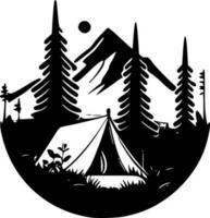 camp, noir et blanc vecteur illustration