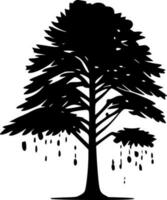 des arbres, noir et blanc vecteur illustration