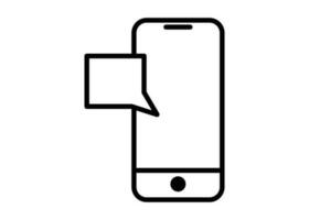 téléphone notification icône ligne conception modèle isolé illustration vecteur