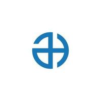 lettre ah bleu abstrait cercle géométrique ligne logo vecteur