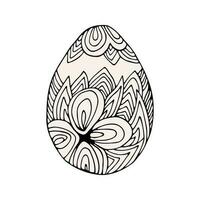 main tiré Pâques des œufs avec décoration. griffonnage vecteur