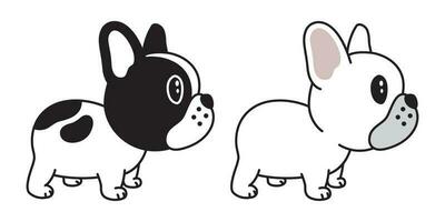 chien vecteur français bouledogue icône logo dessin animé personnage illustration griffonnage