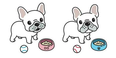 chien vecteur français bouledogue logo icône dessin animé personnage base-ball bol illustration symbole blanc