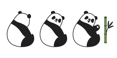 ours vecteur Panda icône polaire ours logo bambou dessin animé personnage illustration griffonnage