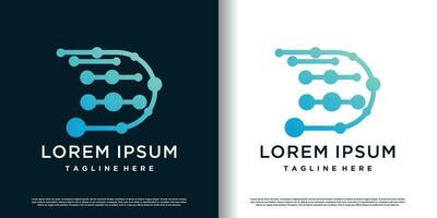 initiale ré logo conception modèle avec molekule éléments icône et Créatif concept prime vecteur