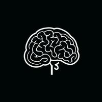 noir et blanc Humain cerveau logo vecteur