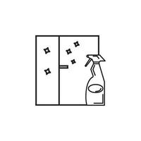 main pulvérisateur bouteille et fenêtre pour travaux ménagers ou les fenêtres nettoyage vecteur icône illustration