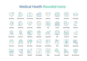 deux tonique médical santé arrondi Icônes vecteur
