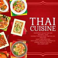 Thaïlande cuisine restaurant vaisselle vecteur affiche